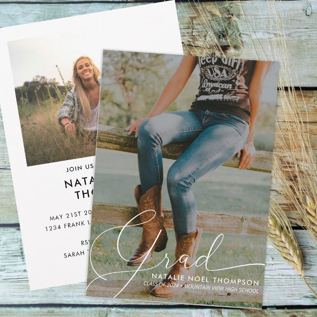 Convites Festa de formatura Moderna de Fotos do Script Clás (Criador carregado)