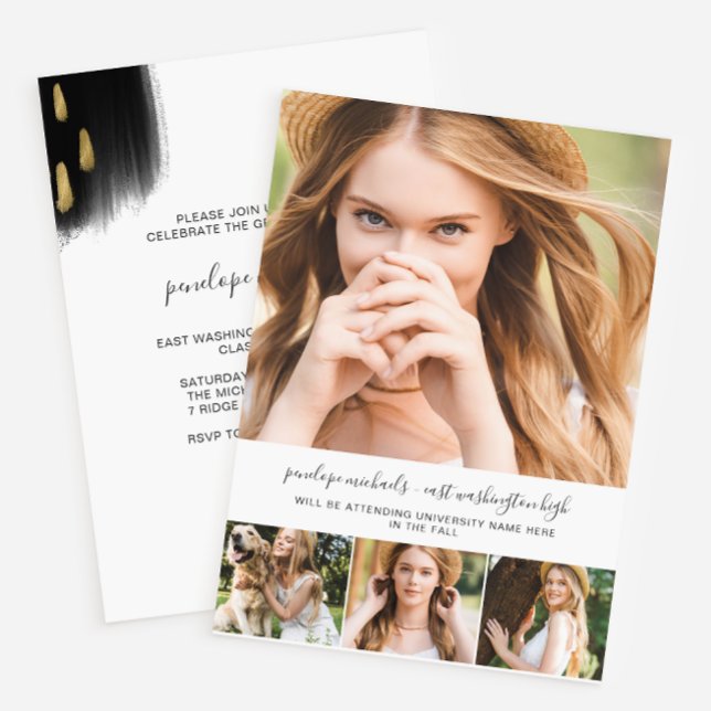 Convites Festa de formatura Moderna de Placas Pretas (Criador carregado)