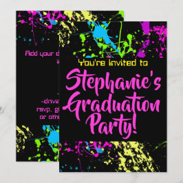 Convites festa de formatura moderna do platter de pintura n