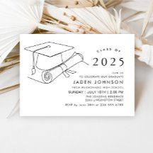 Festa de formatura moderna e simples minimalista