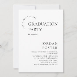 Convites Festa de formatura Moderna Minimalista Elegante