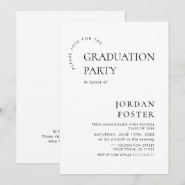 Convites Festa de formatura Moderna Minimalista Elegante