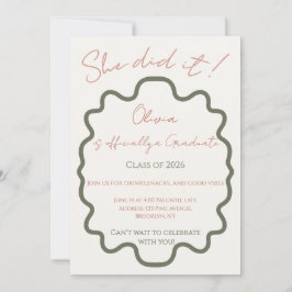 Convites Festa de Formatura Moderna Off-White Ela Fez Inv