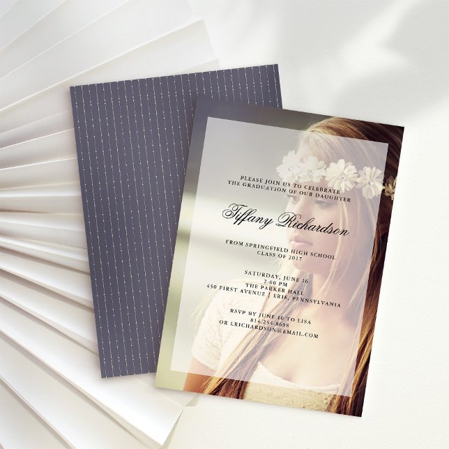 Convites Festa de formatura moderna | Sobrepor com Foto (Criador carregado)