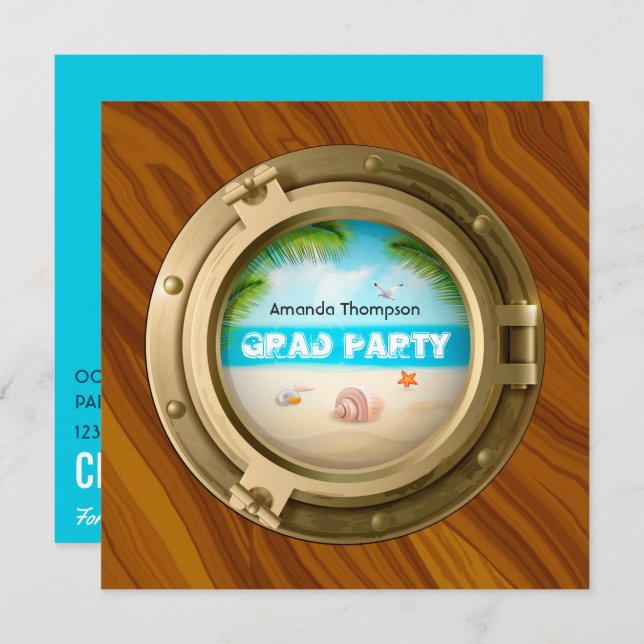 Convites Festa de formatura náutica (Frente/Verso)