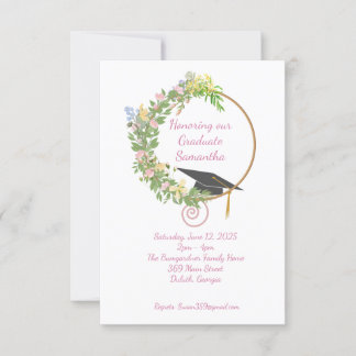 Convites Festa de formatura no Jardim, em rosa