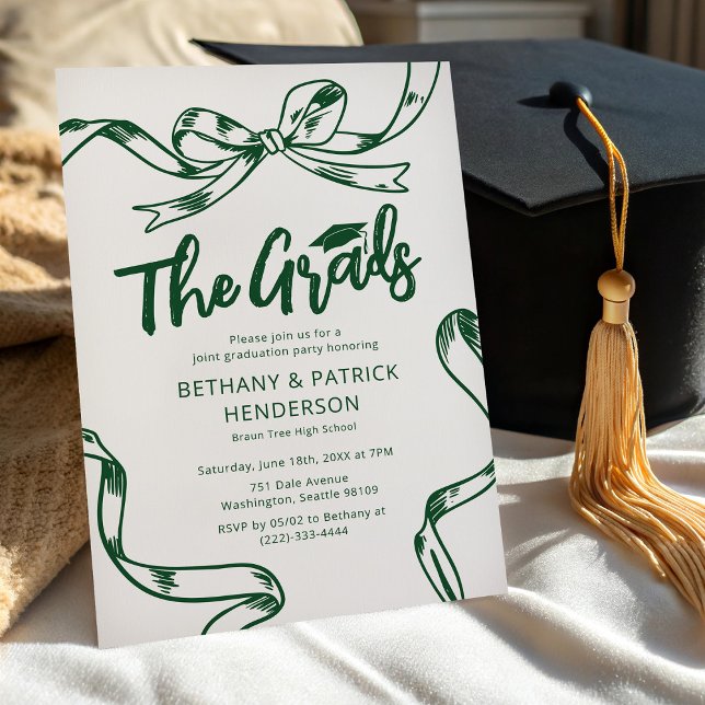 Convites Festa de Formatura Nó Verde Doodle Junta (Criador carregado)