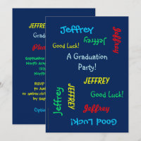 Festa de formatura, Nome Personalizado, Azul