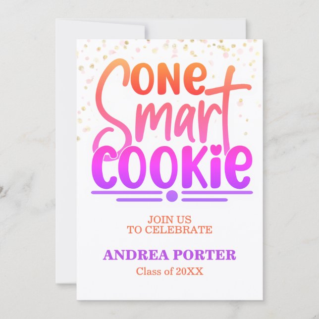 Convites Festa de Formatura One Smart Cookie (Frente)