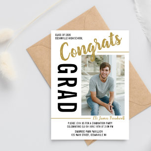 Convites Festa de formatura Open House 2025 Foto Dourada