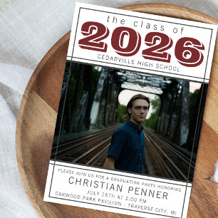Convites Festa de formatura Open House 2025 Foto Maroon