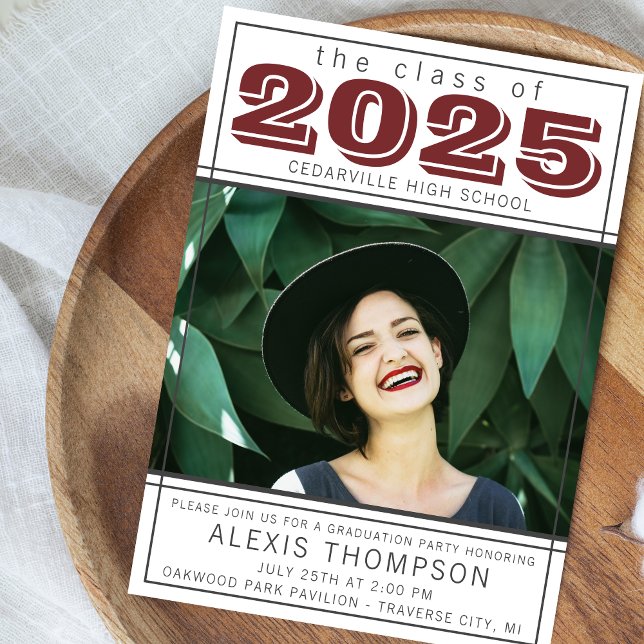 Convites Festa de formatura Open House 2025 Foto Maroon (Criador carregado)