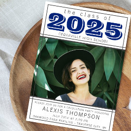 Convites Festa de formatura Open House 2025 Photo Blue