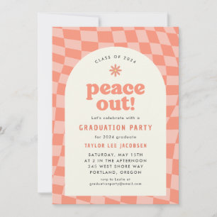 Convites Festa de formatura Orange Retro Groovy 70s