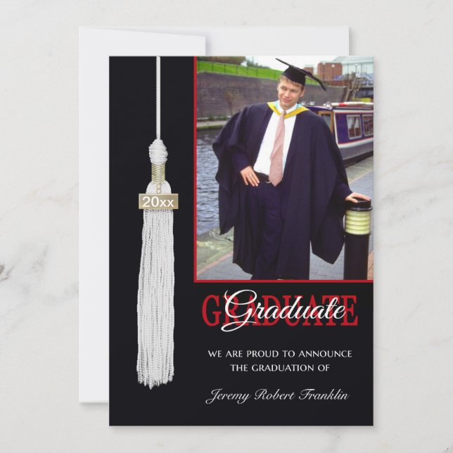 Convites Festa de formatura Personalizada Convidar Tassel V (Frente)