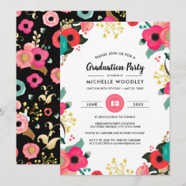 Convites Festa de formatura Personalizada de Pintura Floral