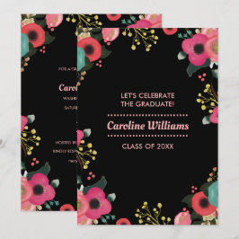 Convites Festa de formatura Personalizada de Pintura Floral