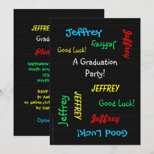 Convites Festa de formatura Personalizada, Invólucro Preto