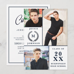 Convites Festa de formatura PHOTO Classy Modern Script 3