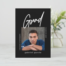 Convites Festa de formatura Preta de Foto Moderna Simples