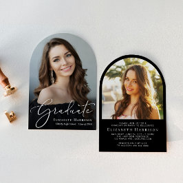 Convites Festa de formatura Preta de Fotografia do Arch de 