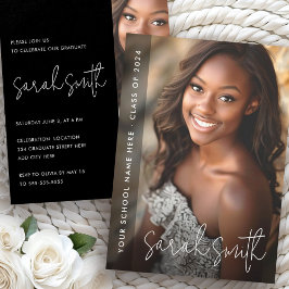 Convites Festa de formatura preta de fotografia moderna