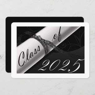 Convites Festa de formatura Preta e Branca