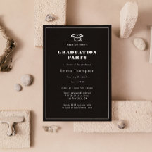 Festa de formatura preto e branco elegante