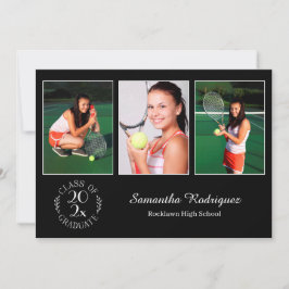 Convites Festa de formatura Preto Emblem de Foto Personaliz