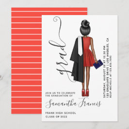 Convites Festa de formatura Red and White Girl