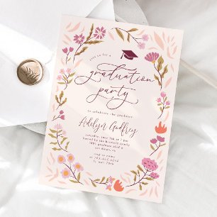 Convites Festa de formatura Rosa de Flores Selvagens