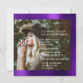 Convites Festa de formatura Roxo Roxo Metálico