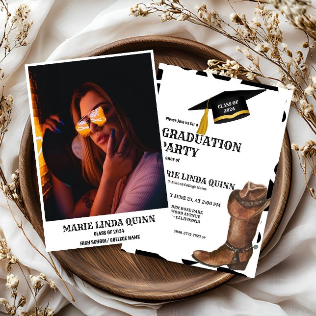 Convites Festa de formatura Russo de Cowboy Ocidental (Criador carregado)