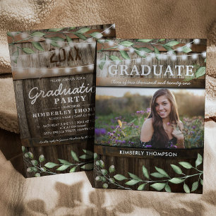 Convites Festa de Formatura Rustic Greenery Foto 2023