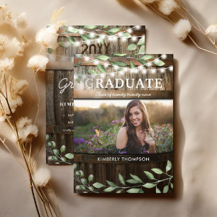 Convites Festa de Formatura Rustic Greenery Foto 2026