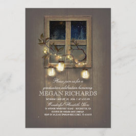 Convites Festa de formatura Rustic Mason Jar Lights Barn