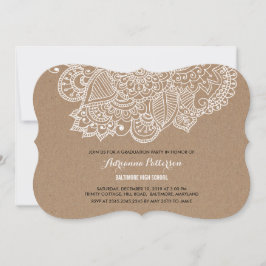 Convites Festa de formatura | Rustic Paisley Pattern