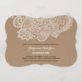 Convites Festa de formatura | Rustic Paisley Pattern
