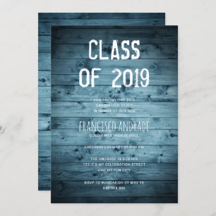 Convites Festa de formatura Segundo grau 2019 Rustic Blue
