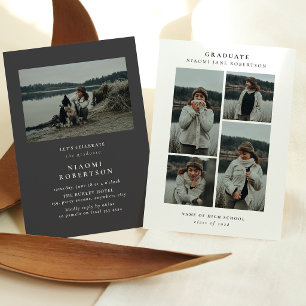 Convites Festa de formatura Simples de Colagem de Fotografi