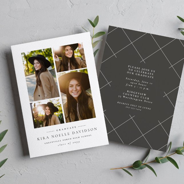 Convites Festa de formatura simples de colagem de fotos (Criador carregado)