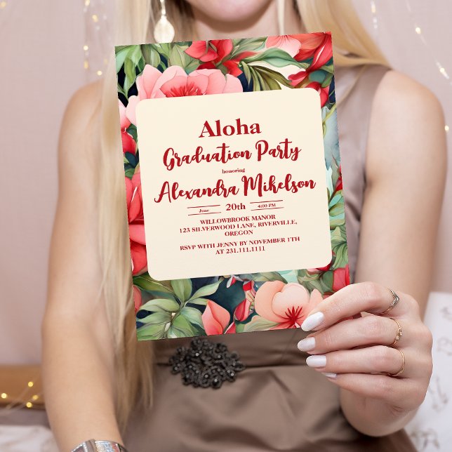 Convites Festa de formatura tropical Aloha Luau (Criador carregado)