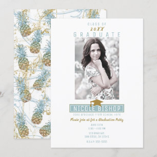 Convites Festa de Formatura Tropical Pineapple Splash