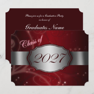 Convites Festa de Formatura Vermelho & Prata 2027