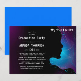 Convites Festa de formatura virtual brilhante futurística
