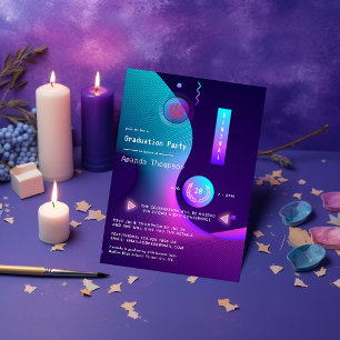 Convites Festa de formatura virtual de brilho geométrico