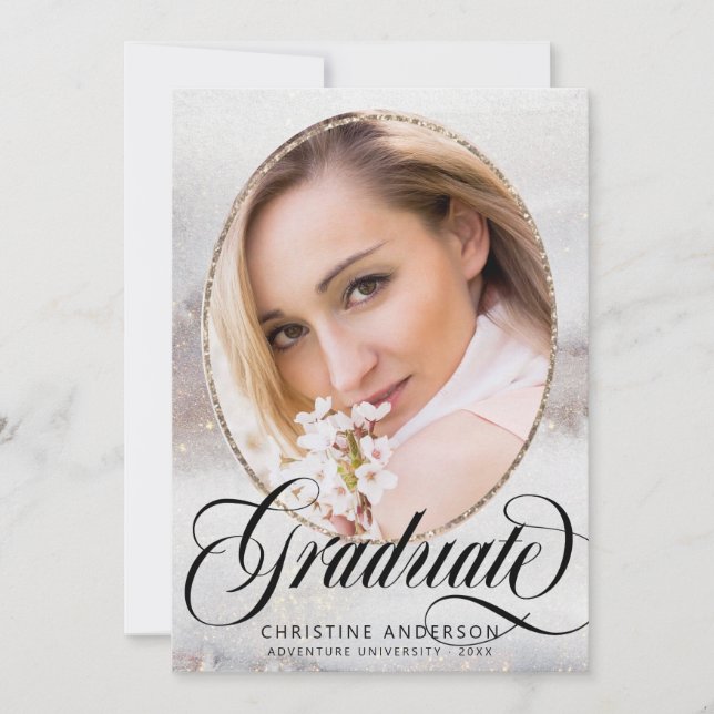 Convites Festa de formatura Virtual de Fotografia Glitter D (Frente)