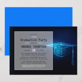 Convites Festa de formatura Virtual Futurística Azul