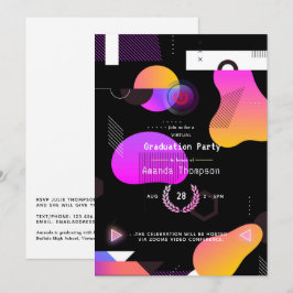 Convites Festa de formatura virtual geométrica brilhante