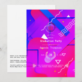 Convites Festa de formatura Virtual Geométrico Glow